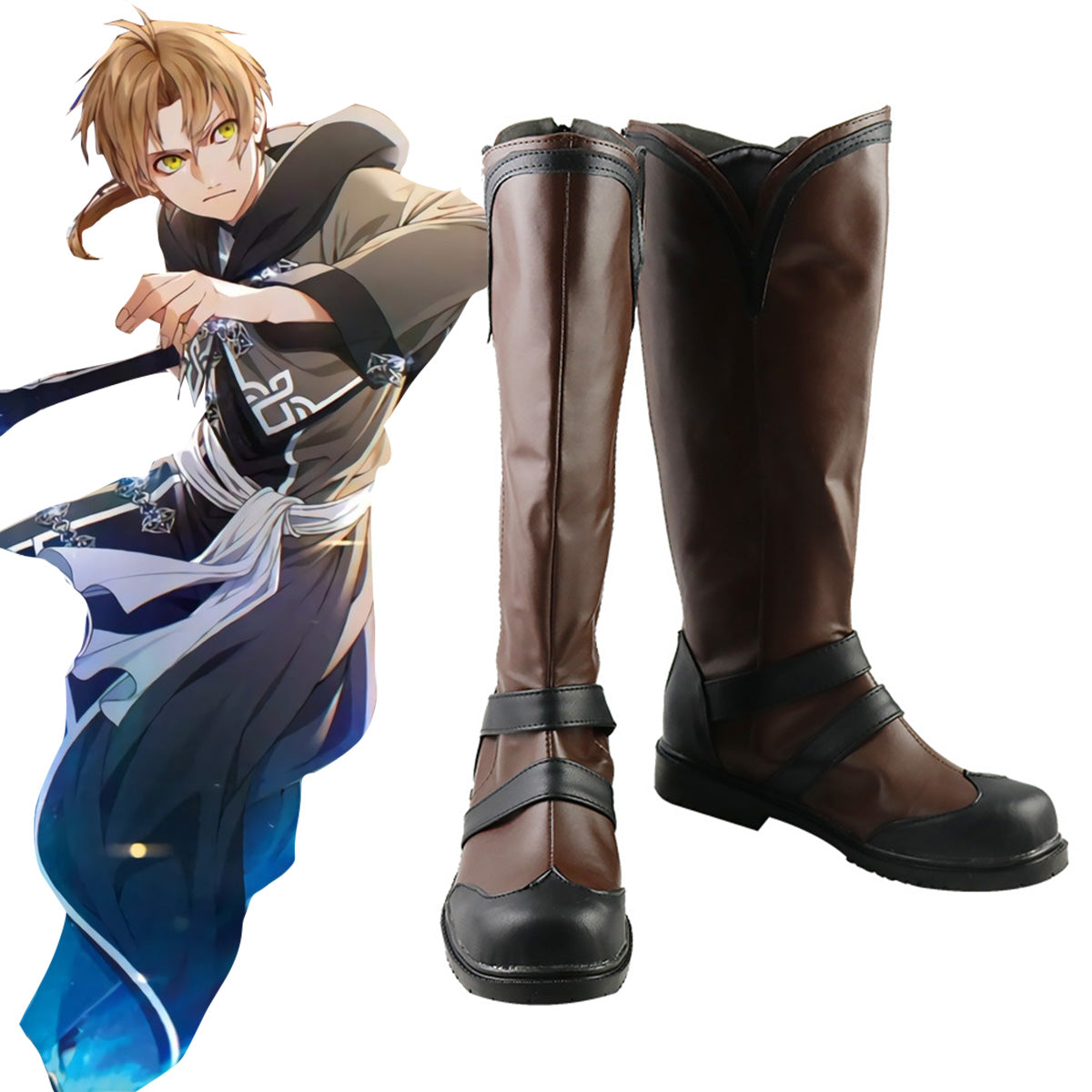 Mushoku Tensei: Jobless Reincarnation Rudeus Greyrat Brown Shoes Cosplay Boots Shoes/Boots - Tophatter Daily Deals